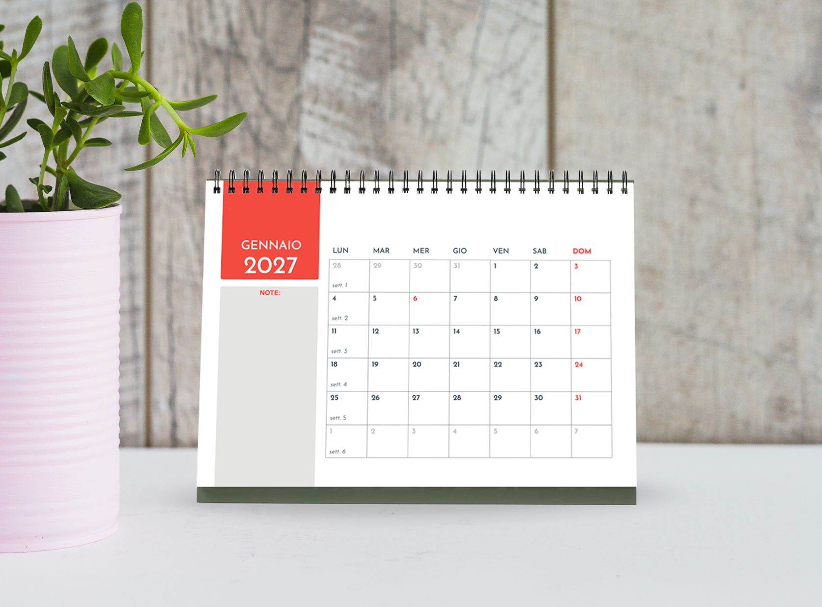 Calendario da tavolo 2027