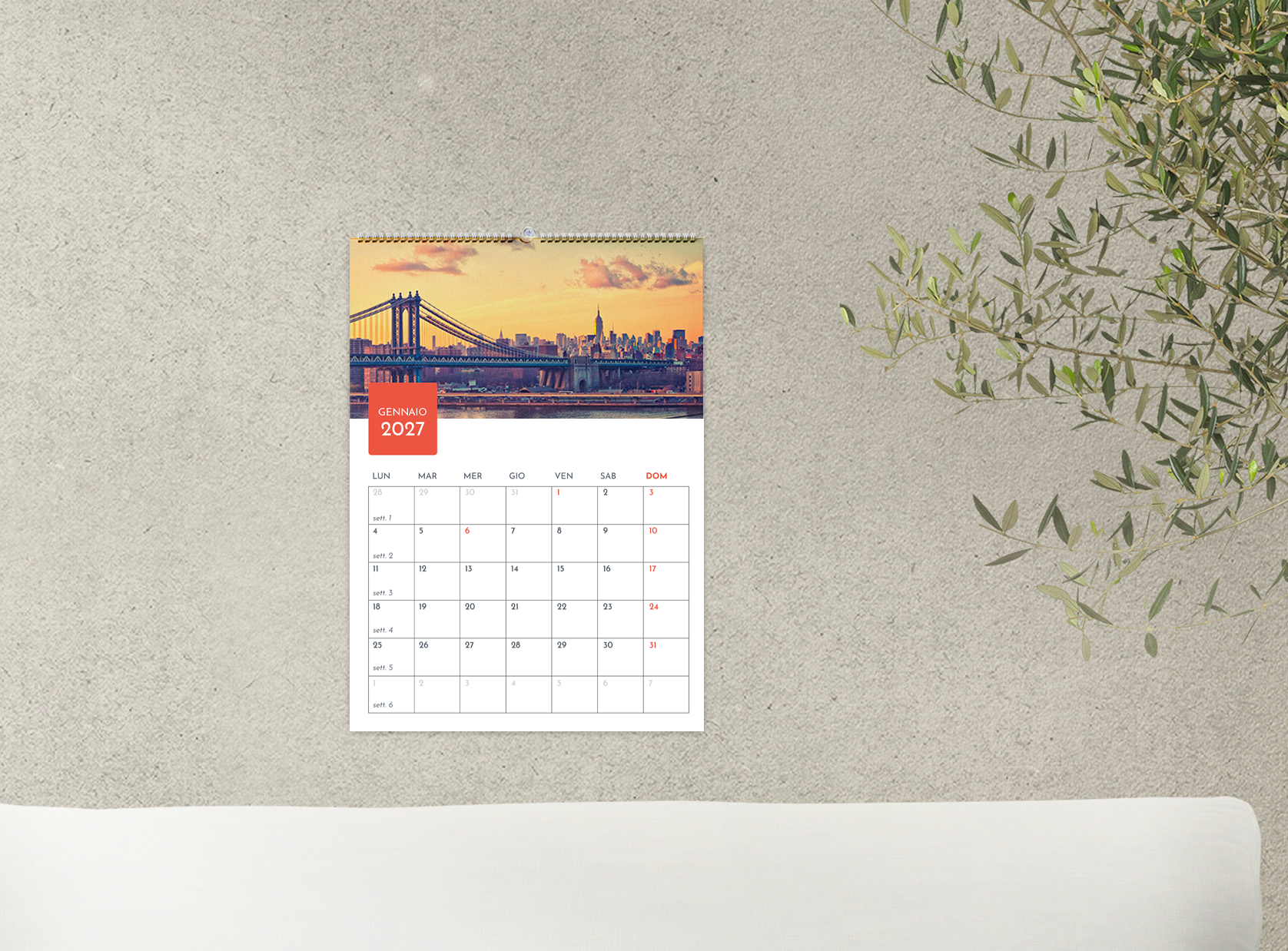 Calendario da parete 2027 A4